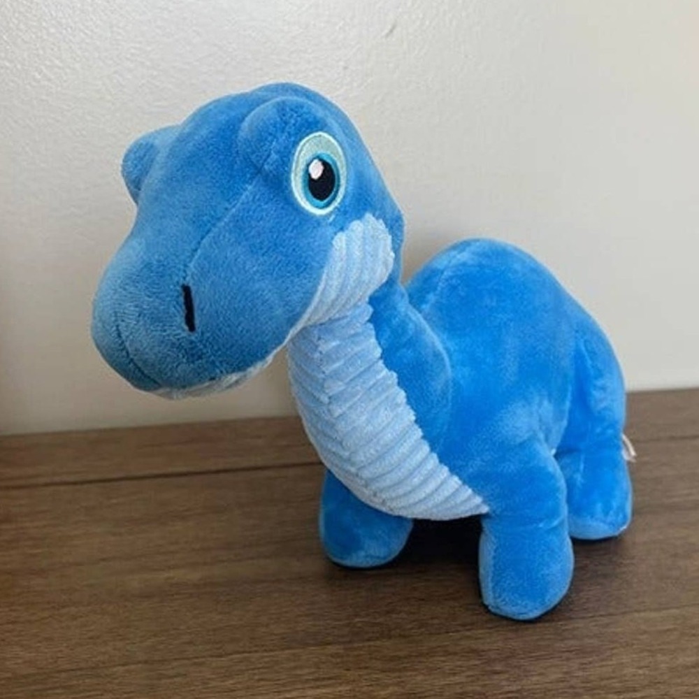 Kellytoy Blue Brontosaurus Dinosaur Plush Stuffed Animal Long Neck Blue